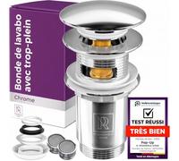 M. ROSENFELD HOME Bonde de Lavabo avec Trop-Plein 1¼ Pouce (32 mm), Bonde Clic Clac, Lot de 2 Mousseurs de Robinet M24 pour Cuisine et Salle de Bain, 4 Joints de Rechange