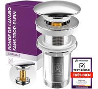 M. ROSENFELD HOME Bonde d'évier sans trop-plein 1 1/4" - Push Open Pop Up Valve de vidange pour lavabo, bonde de lavabo et garniture de vidage, accessoires de lavabo