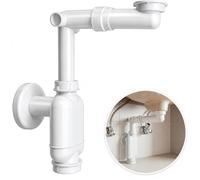 M. ROSENFELD HOME Siphon flexible pour lavabo G 1 1/4" x 32-50 mm extensible 320-900 mm avec écrou en aluminium de qualité supérieure - 100 % étanche, protection contre les odeurs, montage facile