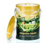 M&SENSE Bougie Citronnelle-menthe poivrée, 1150g 220h Combustion Grosse Bougie Parfumée Citronnelle, Bougie en Cire de Soja 100% Naturelle pour Jardin, Piscine, Camping, Terrasse, Pique-Nique