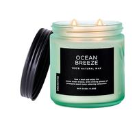 M&SENSE Bougie Parfumée Brise Océane, 330g 70 heures de combustion, 2 Mèches Ananas & Mangue Bougies Soja Naturelles pour la Maison, Cadeaux pour femmes/hommes, Bougies anti-stress