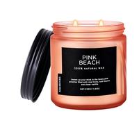 M&SENSE Bougie Parfumée de plage rose,330g ananas et noix de coco bougies de soja naturel, 70 heures de combustion, cadeau de décoration pour les amis, la famille, les collègues, les couples