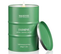 M&SENSE Bougie parfumée Jasmin | Cire végétalienne de 320 g, combustion durable de 70 heures, arôme floral, bougie non toxique, décoration d'intérieur et