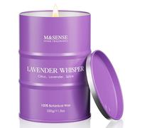 M&SENSE Bougie Parfumée Lavande Lavender Whisper, Bougie en Cire de Soja Naturelle, Format 320g, Longue Durée 70 Heures, Aromathérapie Sommeil et Détente, Cadeau Relaxant pour Femme