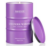 M&SENSE Bougie Parfumée Lavande Lavender Whisper, Bougie en Cire de Soja Naturelle, Grand Format 600g, Longue Durée 120 Heures, Aromathérapie Sommeil et Détente, Cadeau Relaxant pour Femme