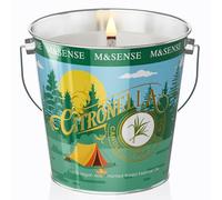 M&SENSE Bougie Parfumées Citronnelle Menthe Poivrée | Bougie Cire de Soja Naturelle 220h Rafraîchissantes, Parfum Énergisant pour Bureau & Séances de Travail - Bougies pour Camping, Jardin,Terrasse
