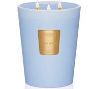 M&SENSE Bougie parfumées en verre en lin, grande bougie à 3 mèches en cire de soja naturelle pour la maison, cadeau d'anniversaire de femme, 990g, durée jusqu'à 150 heures