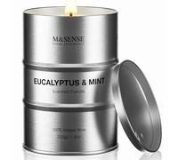 M&SENSE Bougie parfumées Eucalyptus & Menthe | 320g, Parfum frais et revitalisant 70h, Bougie pour salle de bain ou yoga, Cadeau homme détox pour bien-être et énergie