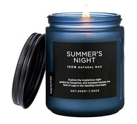 M&SENSE Bougies Parfumées en Soja Nuit d’Été 200g - 50h Parfum Frais/Fruité, Relaxante Été/Vacances, Cadeau Unique Maison/Salon/Détente