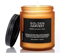 M&SENSE Bougies Parfumées en Soja Récolte Dorée 200g - 50h Parfum Fruité/Épicé, Naturelle Détente/Ambiance Relaxante, Cadeau Unique/Durable