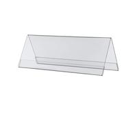 M&T DISPLAYS - 10 Chevalets porte-nom double face en plexiglass - 20 x 5 cm - Transparent