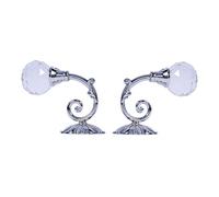 M¨¦tal Cristal Verre Rideau Retenue Mur Fen¨ºtre Draperie Embrasse Crochets Cintre Titulaire 4 Couleurs (pack de 2)(argent)