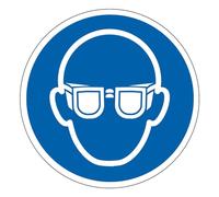 M004 - Panneau et Signalétique d'obligation - Dimensions au choix | Lunettes de protection obligatoires - Norme ISO 7010 - Haute qualité - Visibilité optimale
