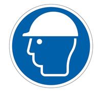 M014 - Panneau et Signalétique d'obligation - Dimensions au choix | Casque de protection obligatoire - Norme ISO 7010 - Haute qualité - Visibilité optimale