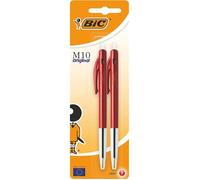 M10 Original Stylos-Bille Rétractables Pointe Moyenne (1,0 mm)-Rouge,Blister de 2[~303]
