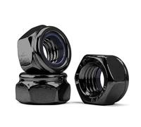 M12-1,75 Écrou Autobloquant, Écrou de Frein, Acier Inoxydable 304 Oxyde Noir Écrou Hexagonal, Écrou D’arrêt, Ecrou Frein de Blocage en Nylon DIN985 (5 Pièces)