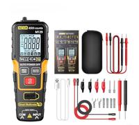 M129 Multimètre numérique, compteur automatique 500 V AC/DC avec fonction NCV, rechargeable par USB, écran éclairé, design léger pour électriciens et bricoleurs, (jaune pro)