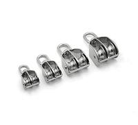 M15 Poulie double pivotante en acier inoxydable - 1 poulie de levage - permet de soulever la corde de levage de bateaux ou de yachts, argent