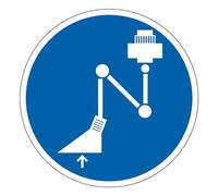 M168 - Panneau et Signalétique d'obligation - Dimensions au choix | Système d'aspiration obligatoire - Norme ISO 7010 - Haute qualité - Visibilité optimale