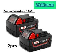 M18 18 V - Batterie pour outils électriques - Li-Ion 6 000 mAh - Lot de 2 - Sans chargeur - Compatible avec le système M18