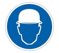 M181 - Panneau et Signalétique d'obligation - Port du casque obligatoire | Dimensions au choix - Norme ISO 7010 - Haute qualité - Visibilité optimale - Installation rapide