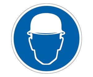 M181 - Panneau et Signalétique d'obligation - Port du casque obligatoire | Dimensions au choix - Norme ISO 7010 - Haute qualité - Visibilité optimale - Installation rapide