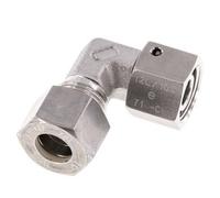 M18x1.5 x 12L Acier inoxydable Raccord à compression coudé à 90 degrés réglable avec cône d'étanchéité et joint torique 315 Bar DIN 2353