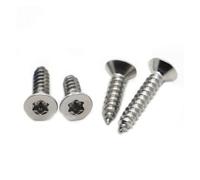 M2.3 5-50pcs. 6 M3 M4 M5 M6 304 acier inoxydable Six lobes Torx tête fraisée plate vis à bois autotaraudeuse GB2670.2 A2-70(8mm,M4 10pcs)