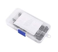 M2 Coffret de 180pcs DIN912 Assortiment Vis Boulon Tête Fraisée Cylindrique Six Pans Creux en Acier Inoxydable 304, M2 x 4/6/8/10/12/16mm
