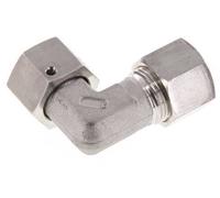 M20x1.5 x 12S Acier inoxydable Raccord à compression coudé à 90 degrés réglable avec cône d'étanchéité et joint torique 630 Bar DIN 2353
