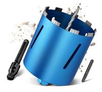 M22 Couronne Diamantée Ø 162mm Longueur Totale 200mm, Foret à Carotter de Carottage Turbo avec Adaptateur SDS Max 110mm, Scie Cloche Trépan Diamant pour Béton Maçonnerie Pierre Ponce Calcaire Plaques