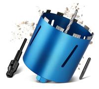 M22 Couronne Diamantée Ø 182mm Longueur Totale 200mm, Foret à Carotter de Carottage Turbo avec Adaptateur SDS Plus 110mm, Scie Cloche Trépan Diamant pour Béton Maçonnerie Pierre Ponce Calcaire Plaques