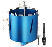 M22 Couronne Diamantée Ø 202mm Longueur Totale 200mm, Foret à Carotter de Carottage Turbo avec Adaptateur SDS Plus 110mm, Scie Cloche Trépan Diamant pour Béton Maçonnerie Pierre Ponce Calcaire Plaques