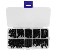 M3 Kit d'Assortiment de Vis, Écrous et Entretoises Nylon, 180 Pièces, Blanc - Isolation et Résistance, Usage Électronique et Industriel (Vis nylon M3 noires 180 pièces/boîte)