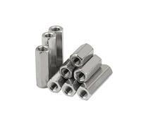 M3 M4 M5 M6 M8M10 à M16 DIN6334 304 acier inoxydable hexagone extension longue tige couplage écrou connecteur Joint tubulaire(15mm)