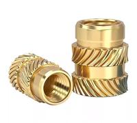 M3 OD 4/4.2/4.5/4.6/5/5.5mm hauteur 2.5-12mm Inserts filetés thermiques bride de presse écrous en laiton moletés cuivre thermofusible(M3*3 * 5mm(100pcs))