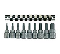 M3812 10 Piece Clip Rail Hex Key Socket Set Metric- 3/8in Drive