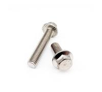 M4 M5 M6 M8 M10 M12 304 filetage métrique en acier inoxydable GB5787 tête hexagonale avec vis à bride dentelée boulon de rondelle hexagonale(M5x30mm 10pcs)