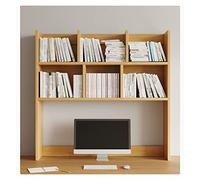 M4VJjuhEC étagères d'angle Bibliothèque de Bureau, comptoir en Bois, présentoir Rangement for bibliothèque, Fournitures, Organisateur, Photos littérature, L100xP20xH100cm(Light Brown)