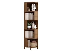 M4VJjuhEC étagères d'angle Bibliothèque sur Pied en Forme d'éventail, présentoir de Rangement Bambou à Plusieurs Niveaux, for Bureau, Support d'organisation d'étude Domicile