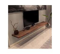 M4VJjuhEC Unité de TV Étagères flottantes sous Les téléviseurs, étagère Murale Stable en Bois de pin(Bruin,200x35x4.7cm)