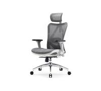 M57 Fauteuil de Bureau Ergonomique pour Ordinateur avec appuie-tête réglable, Dossier et accoudoirs en Maille; Gis clair