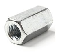 M6 (6 mm x 18 mm) Écrous d'accouplement en acier zingué pour tige de connexion filetée Écrou hexagonal métrique DIN 6334 (lot de 20) H08E