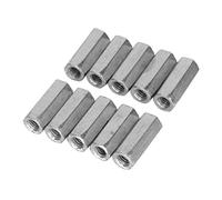 M6 Écrous de Couplage Long Tige Écrou Hex Coupleur Écrou Filetage Femelle Droit Droite Hex Tige Fileté Bar Bar Stud Studding Hex Plaqué Zinc 10Pcs [M6*25]