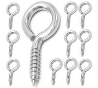 M6 Lot de 10 œillets à vis en acier inoxydable 304, 2,56", œil autotaraudeuse, portant 200 lb, vis à œillet d'usage pour sécuriser les câbles en bois, les fils, l'intérieur et l'extérieur