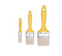 M7 - Lot de 3 Pinceaux Plats, Tailles: 20 mm, 50 mm, 70 mm, Série 37 - Poils Synthétiques, Virole en Acier, Manche en Plastique - pour Lasurer Le Bois et Vernir Le Métal