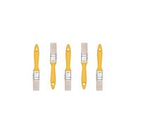 M7 - Lot de 5 Pinceaux Plats Universels 20 mm, Série 37, Poils Synthétiques, Virole en Acier, Manche en Plastique - pour Lasurer Le Bois et Vernir Le Métal