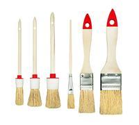 M7 Lot de 6 pinceaux, série 04, Set de Peinture pour rénovation et Laque. Comprend Pinceau Plat 25/40 mm, Rond Ø 20/25/30 mm et précision n° 00 pour Bois, métal ou PVC.