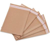M7 Packaging Lot de 100 enveloppes à bulles en papier blanc/marron, fermeture autocollante, enveloppes rembourrées rembourrées pour expédition, courrier, emballage (marron, 220 x 270 m)