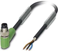 M8 Câble de capteur PUR 3 pôles mâle coudé blindé/tracté. Codage A, longueur 7,0 mètres gris noir RAL 7021,
